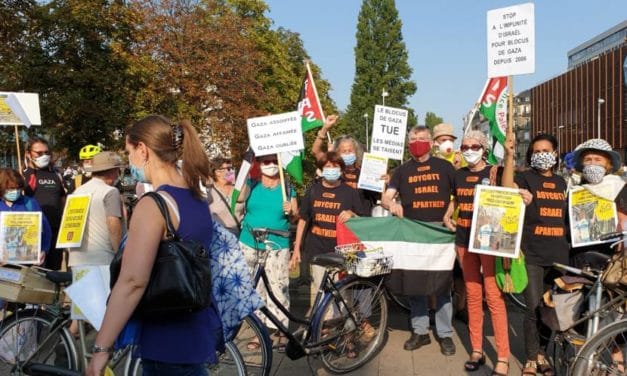 A Strasbourg, une action d&rsquo;opposants à l&rsquo;équipe cycliste israélienne engagée dans le Tour de France