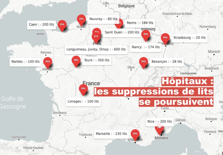 Le gouvernement continue de supprimer des lits d’hospitalisation : la carte des hôpitaux concernés
