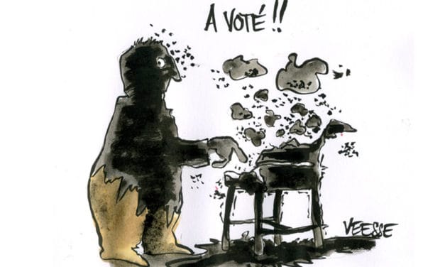 Panne d&rsquo;une machine à voter dans un bureau de vote à Mulhouse lors du premier tour des élections régionales