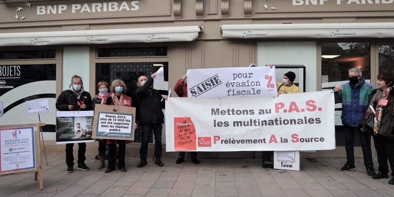 A Mulhouse, une initiative d&rsquo;ATTAC et de ANV COP21 pour mettre « au P.A.S. les multinationales »