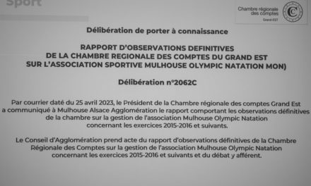 Conseil de Mulhouse agglomération : un touché coulé pour le « Mulhouse olympic natation » (MON) après la parution du rapport de la chambre régionale des comptes 1/2